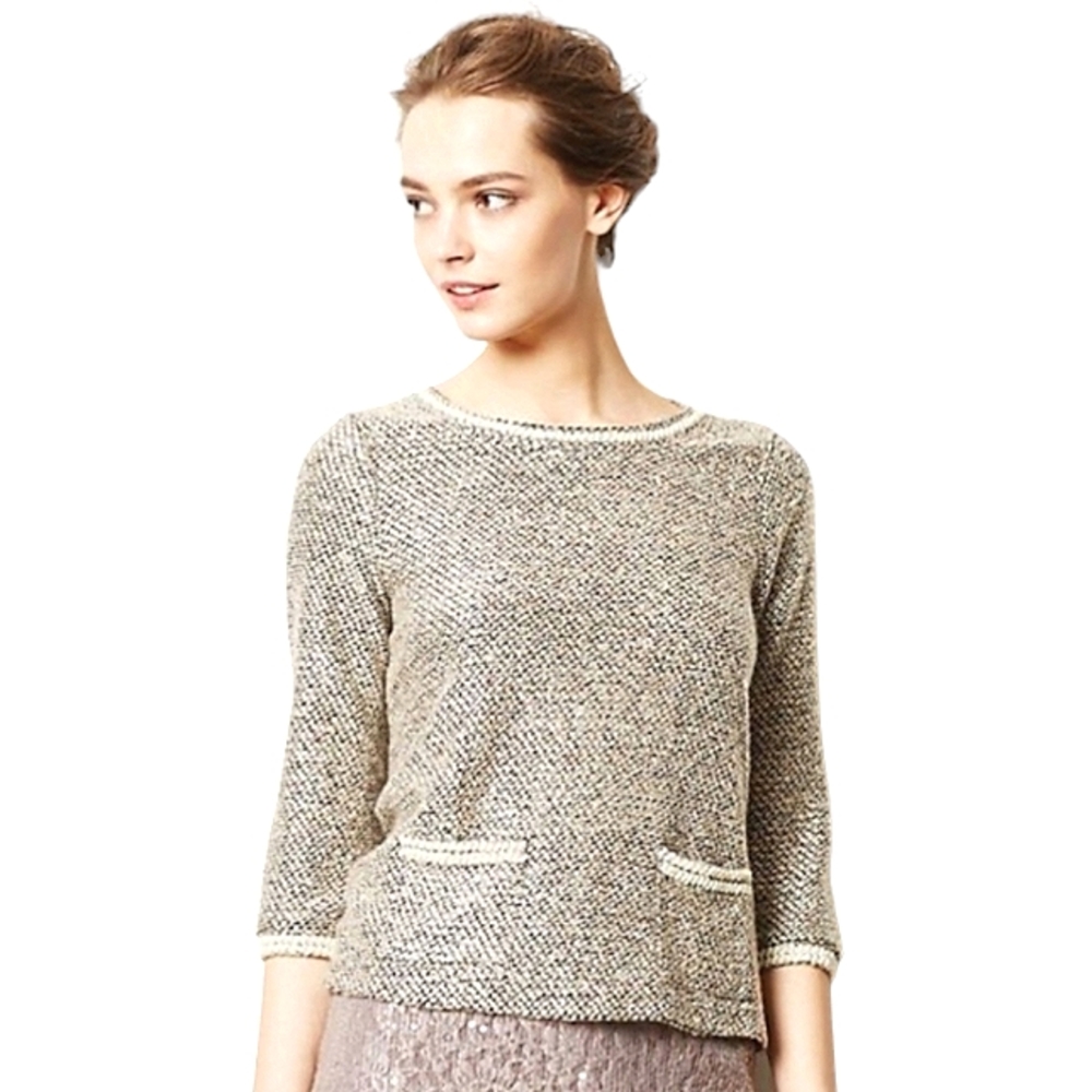Anthropologie Meadow Rue Pearl Accent Sweater size S